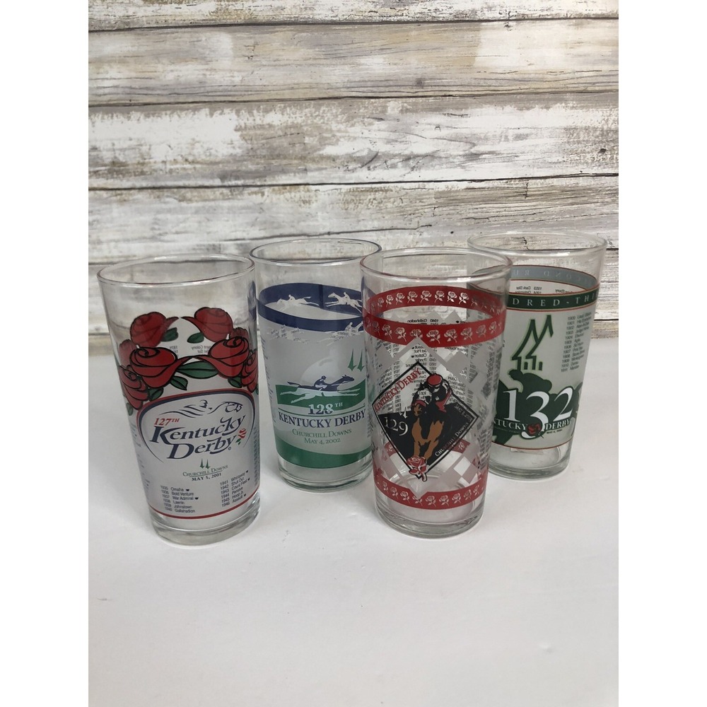 Kentucky Derby Glasses Mint Julep Glasses Races 127, 128, 129, 132